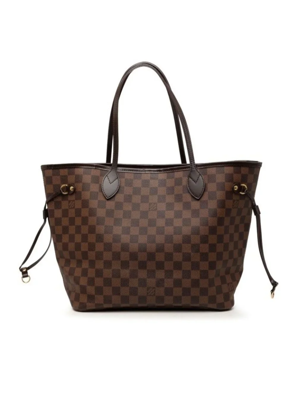 Louis Vuitton Damier Neverfull MM Tote Shoulder Bag Ebene Brown Leather